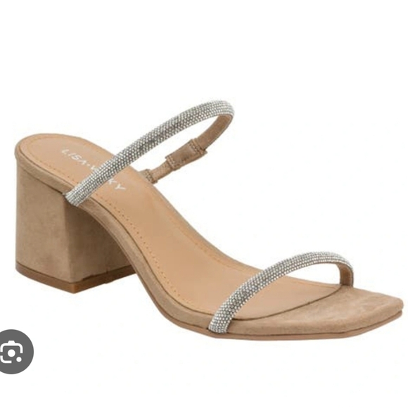 Lisa Vicky Shoes - Lisa Vicky Mood Pave' Nude and Silver Heels NIB Size 7.5